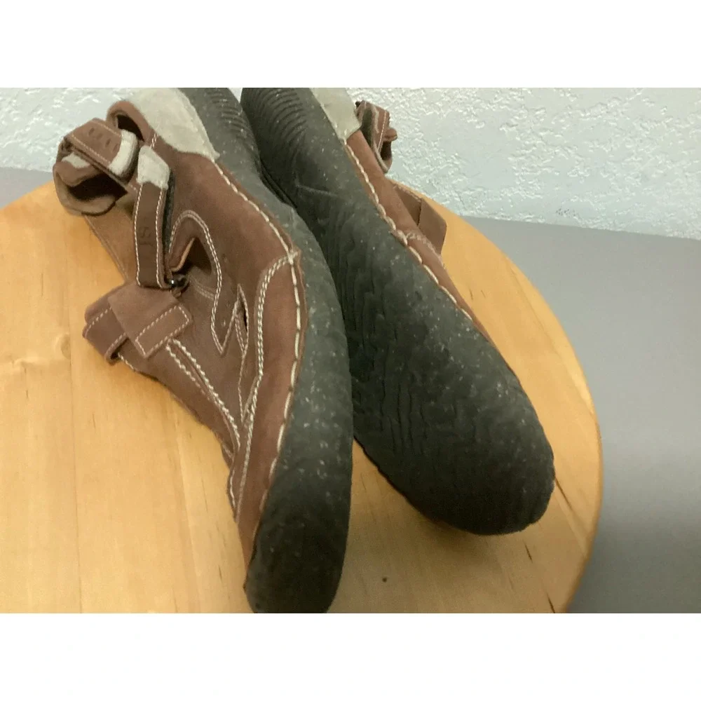 JS Josef Seibel Leather Sandals Men 45 11.5-12 Brown Fisherman Hook Loop Comfort